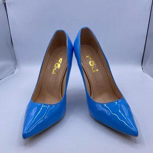 FSJ Blue Formal Pointed Toe Pumps High Heel Stilettos Sexy Office Dress Shoe.